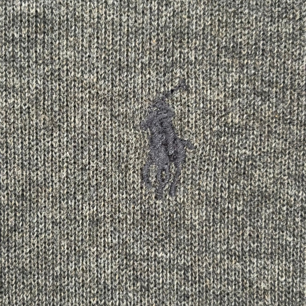 Vintage Y2K Polo Ralph Lauren Sweatshirt Jacket Mens XL Gray Full Zip Bomber - Picture 5 of 8